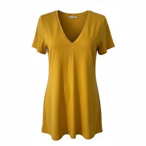 Zara Yellow V-Neck t shirt Women's dress size large